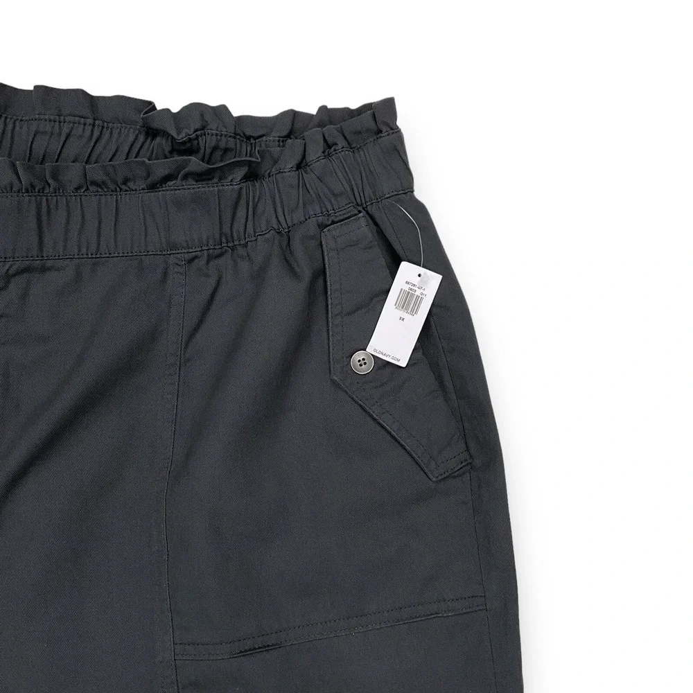 Old‎ Navy Shorts Womens Size 3X Charcoal Gray Chino Casual Elastic Waist NWT